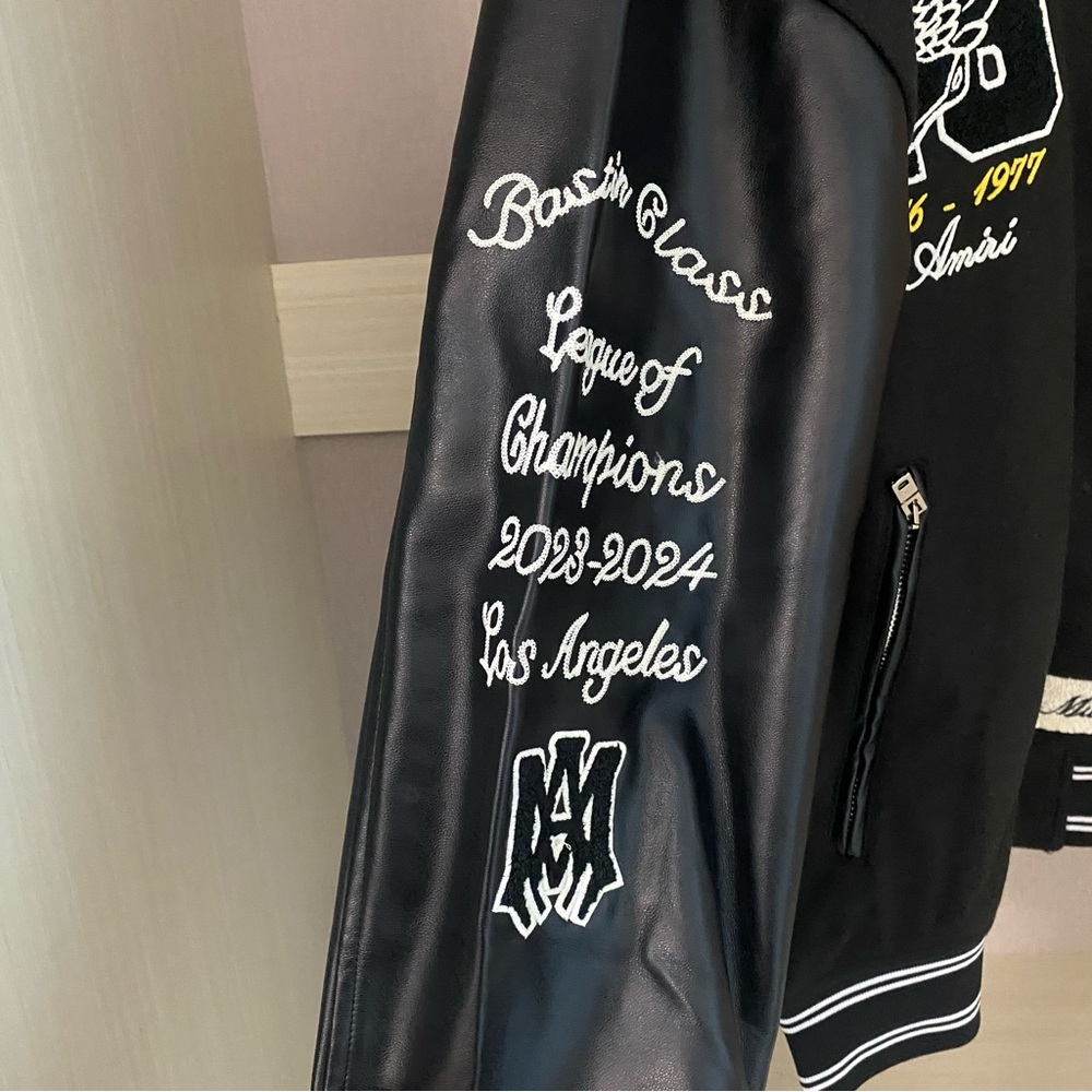 AMIRI Eagle Varsity Logo Leather Panel
Bomber Collar Jacket - Picture 4 of 10